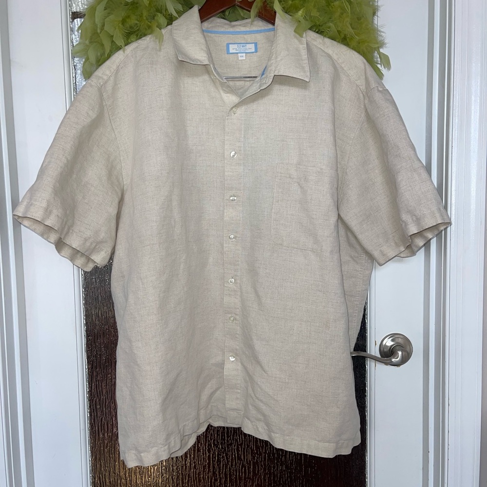 Old Navy Men's Short-Sleeve Button-Down Shirt - Light Beige